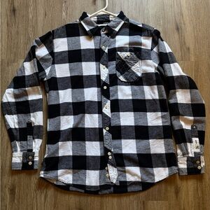 Zoo York Flannel Black and White Casual Button Down Shirt Size XL